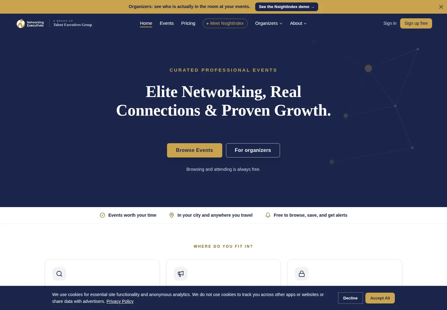 Screenshot of networkingexecutives.com