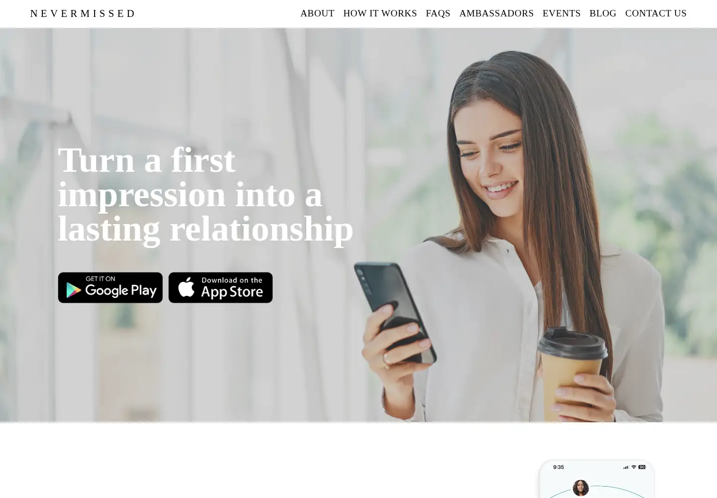 Screenshot of never-missed.com