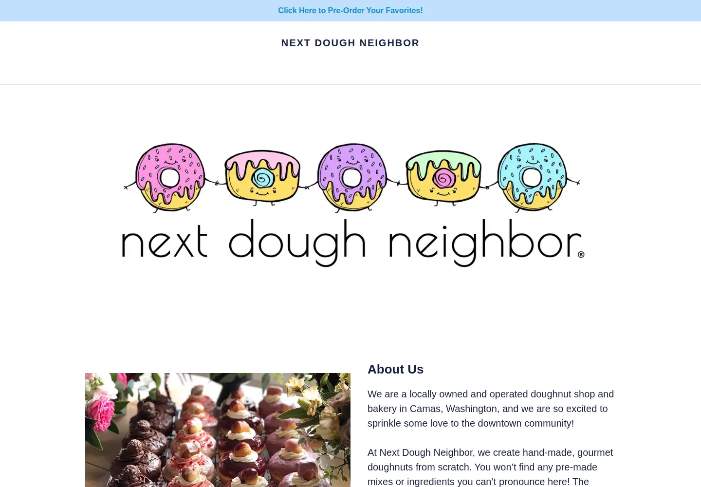 Captured homepage of nextdoughneighbor.com in the current scan