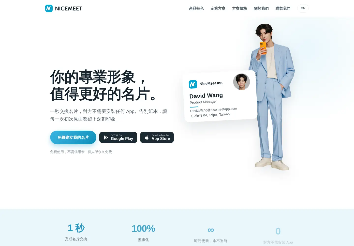 Screenshot of nicemeetapp.com