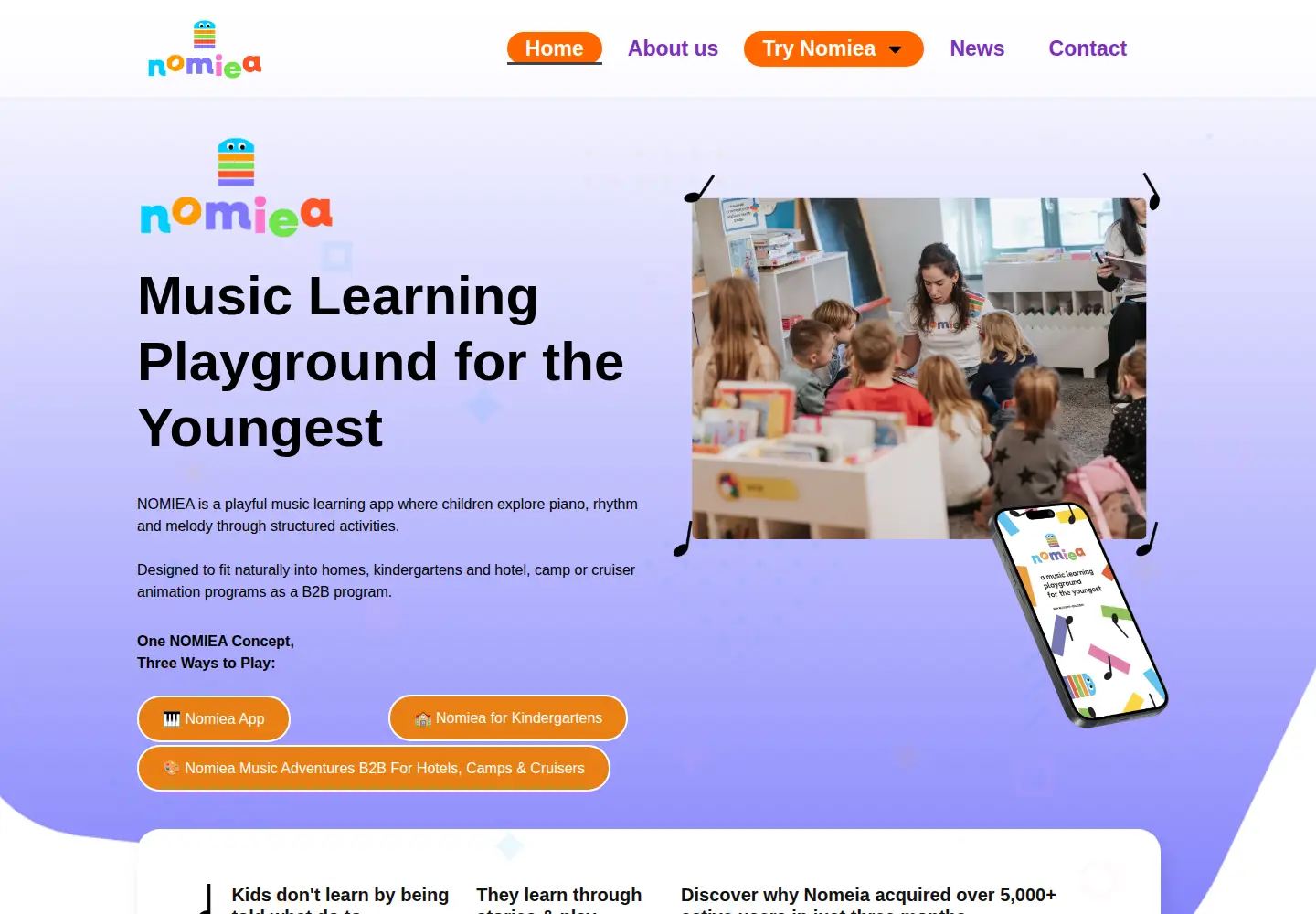 Captured homepage of nomi-ea.com in the current scan