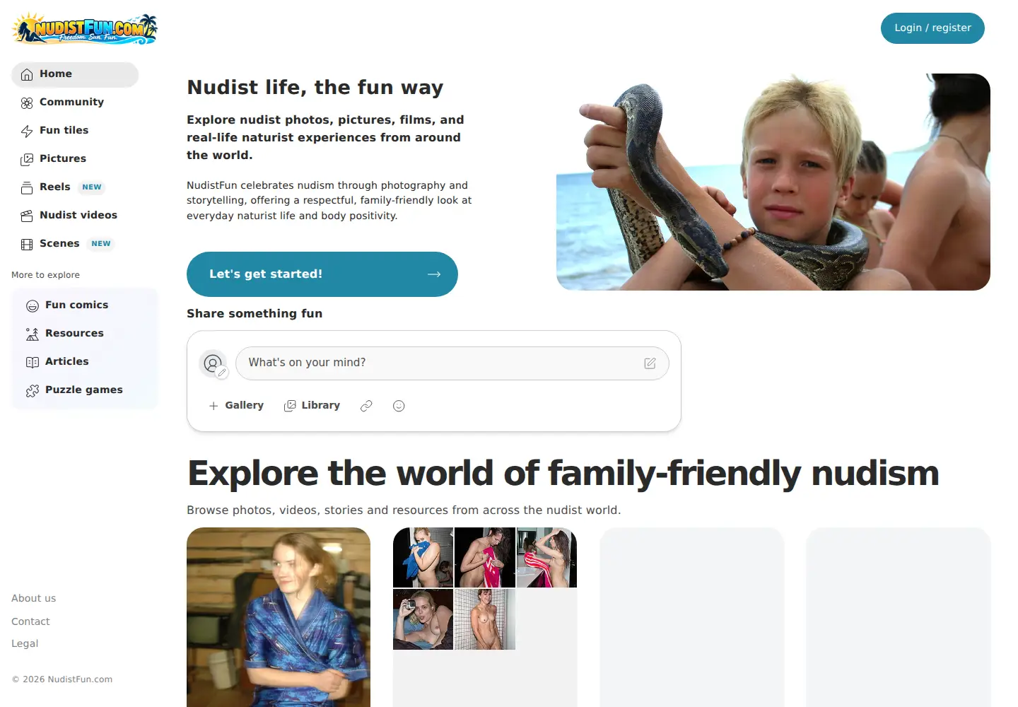 Screenshot of nudistfun.com