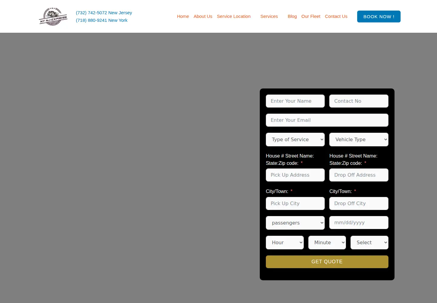 Screenshot of nynjexpress.com
