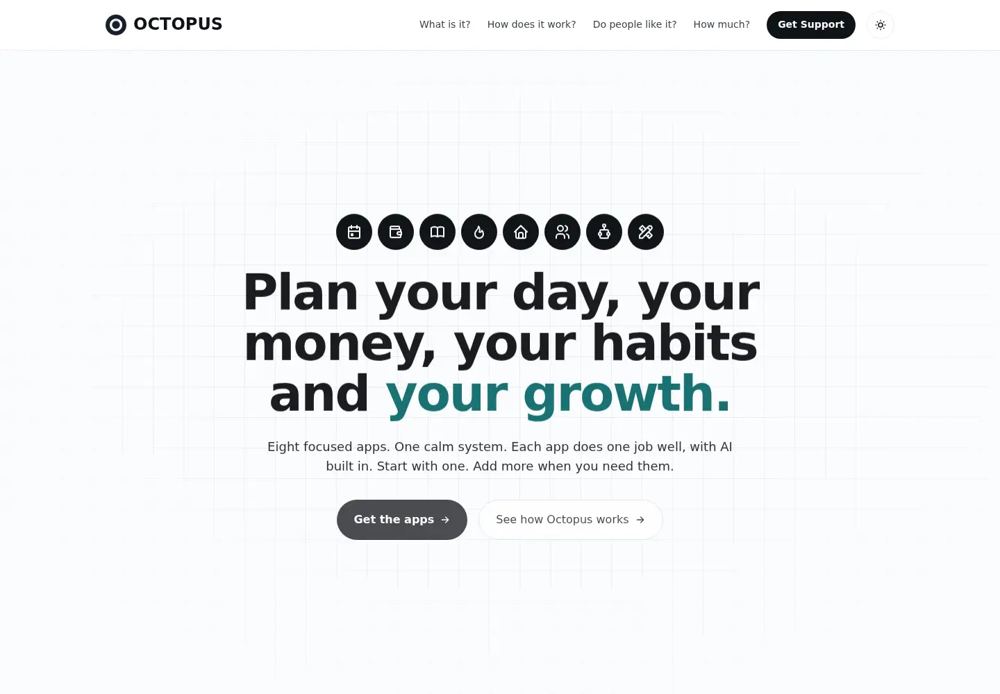 Captured homepage of octopus-apps.com in the current scan