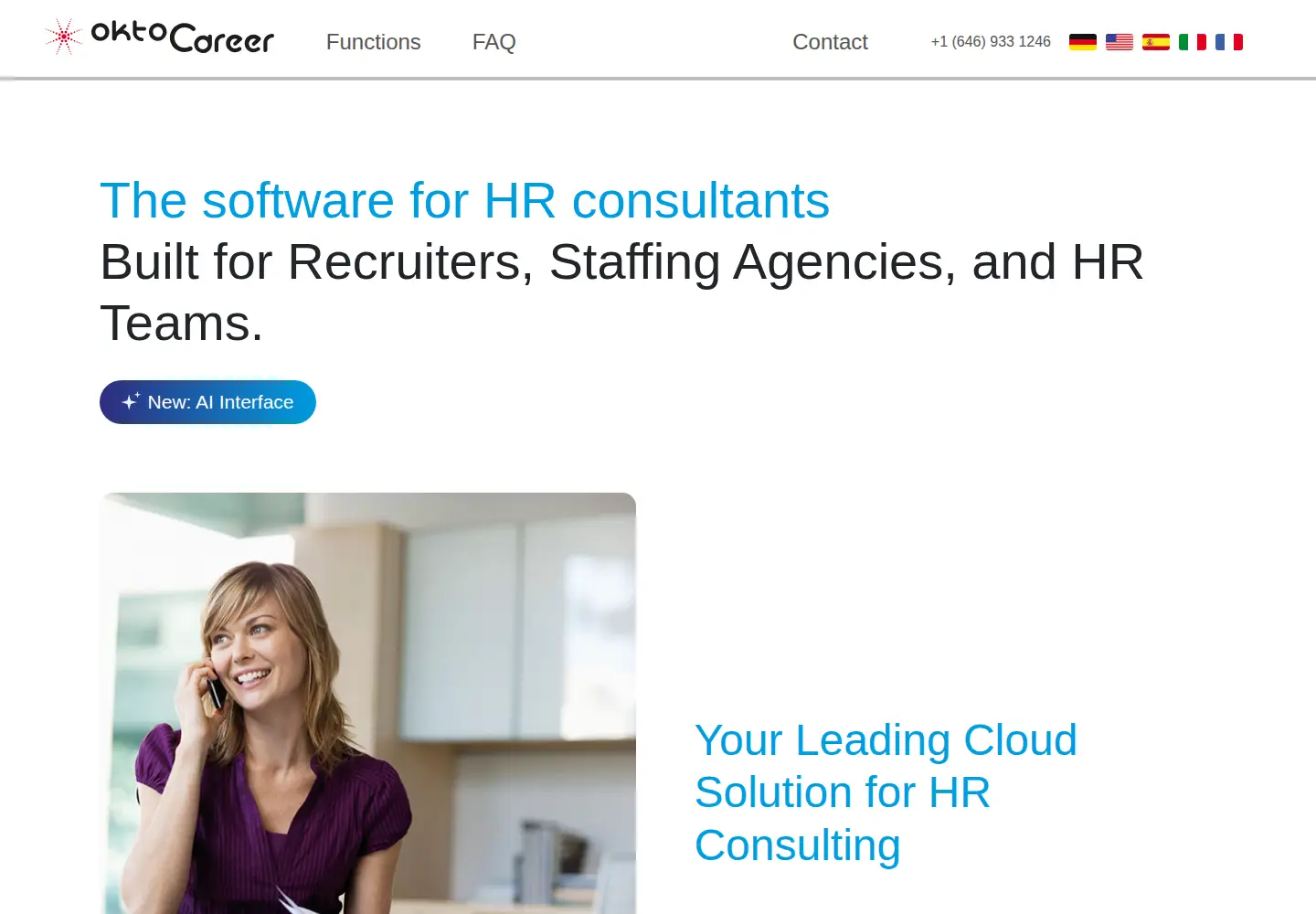 Captured homepage of oktocareer.com in the current scan