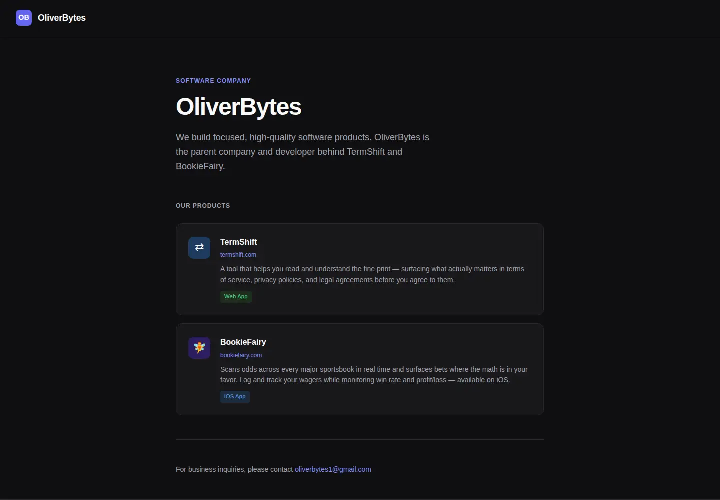Screenshot of oliverbytes.com