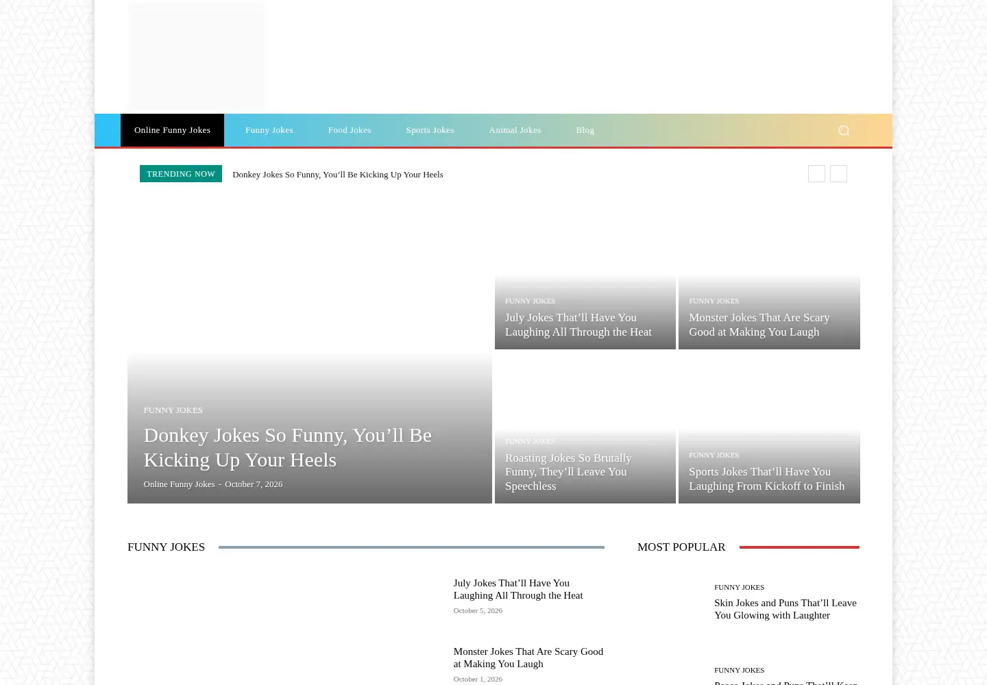 Captured homepage of onlinefunnyjokes.com in the current scan