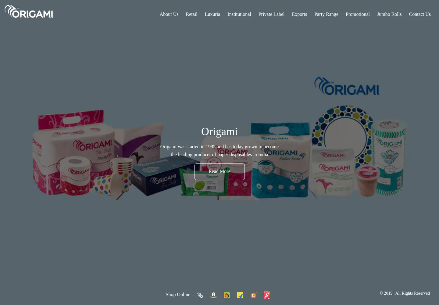 Captured homepage of origamiindia.com in the current scan