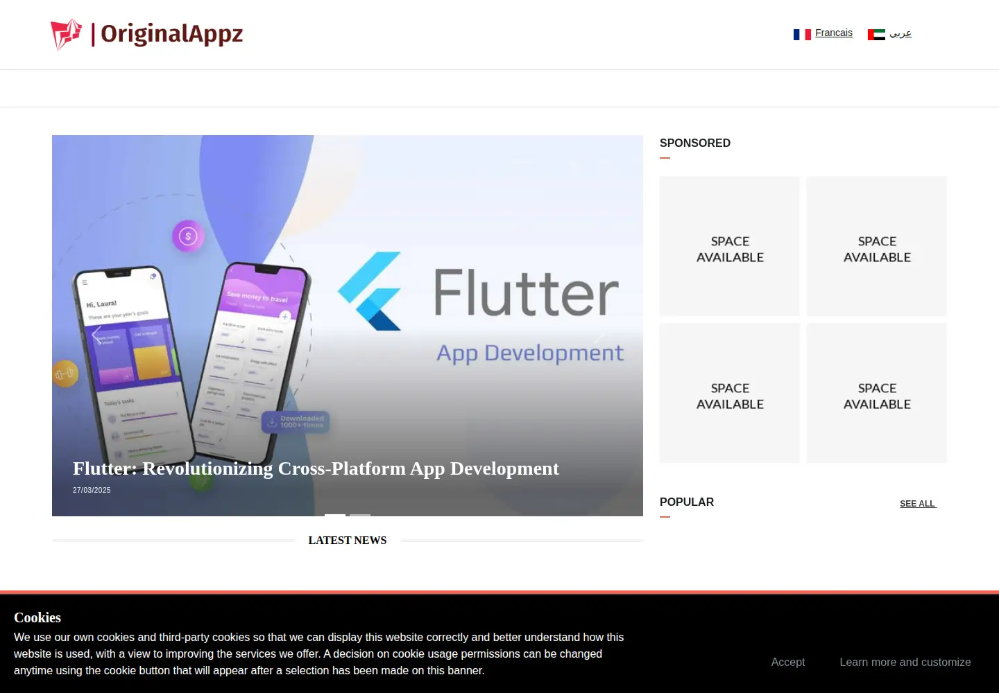 Screenshot of originalappz.com