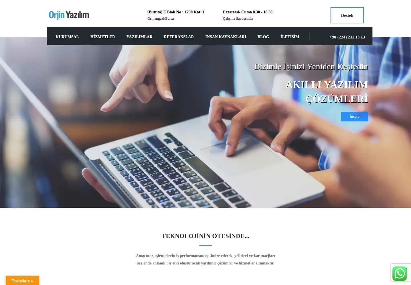 Screenshot of orjinyazilim.com