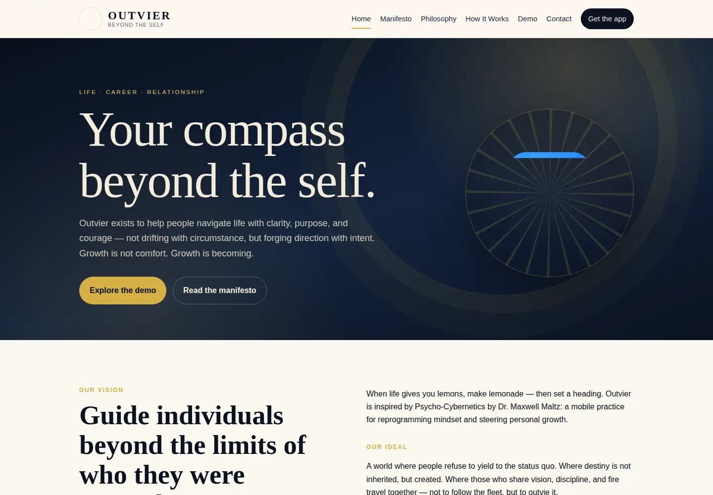 Captured homepage of outvier.com in the current scan