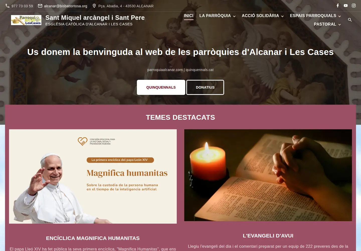 Screenshot of parroquiaalcanar.com
