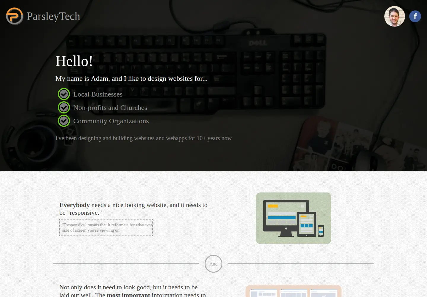Captured homepage of parsleytech.com in the current scan