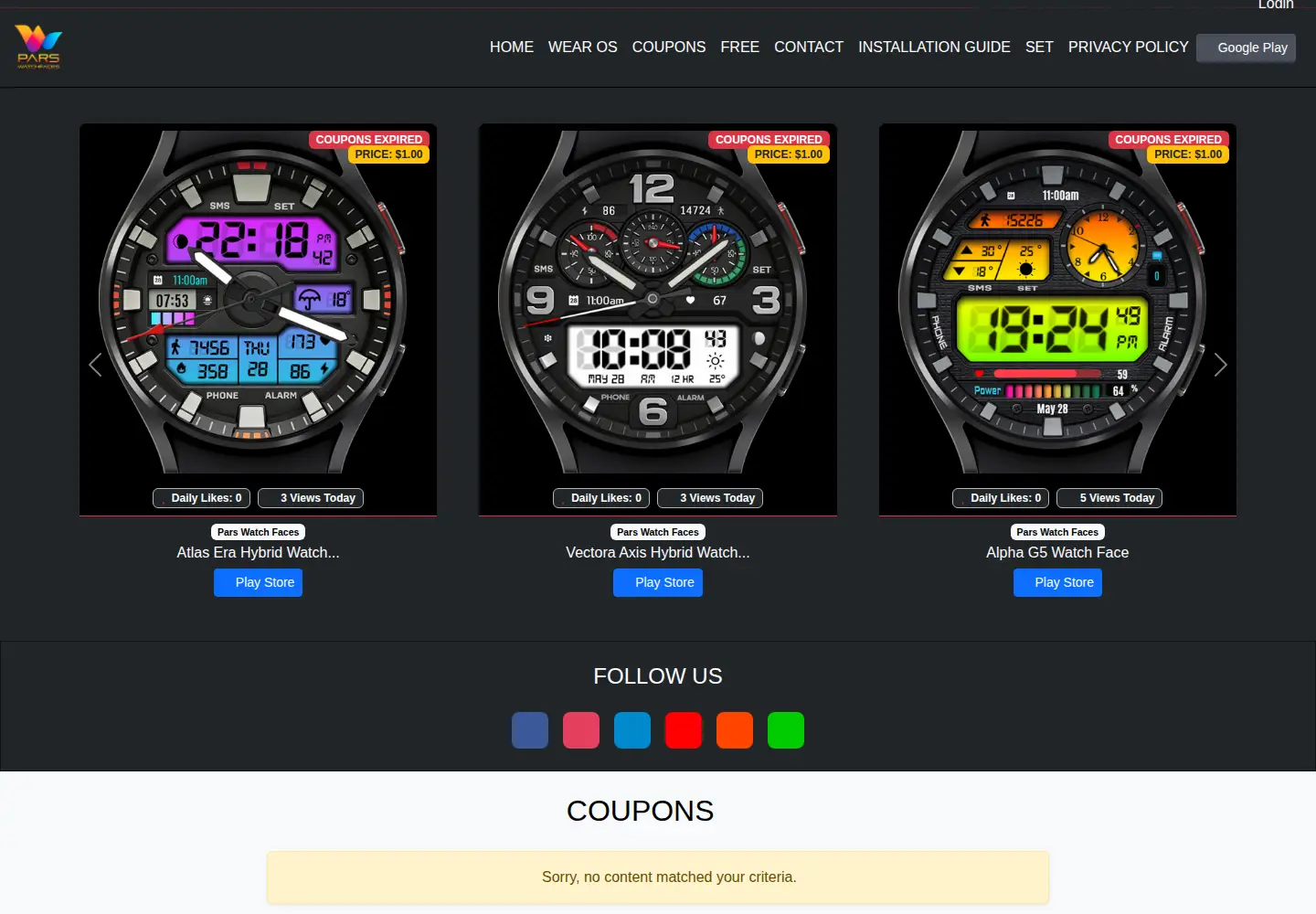 Screenshot of parswatchfaces.com