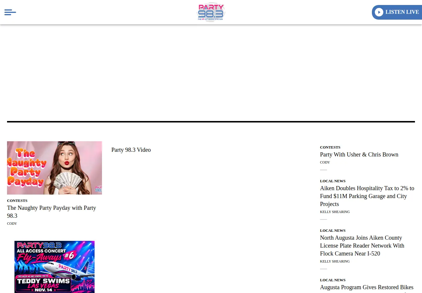 Captured homepage of party983.com in the current scan