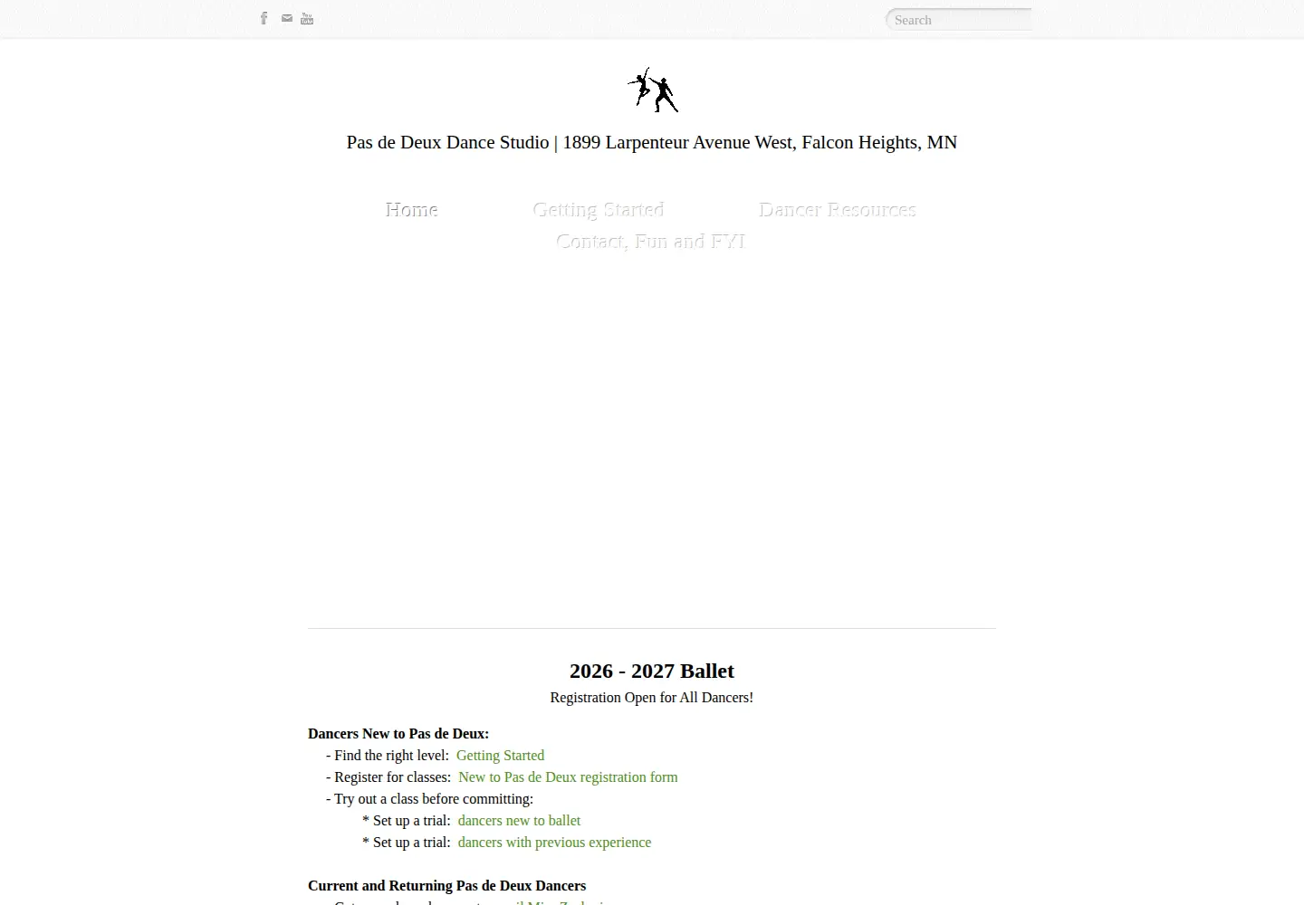 Captured homepage of pasdedeuxdance.com in the current scan