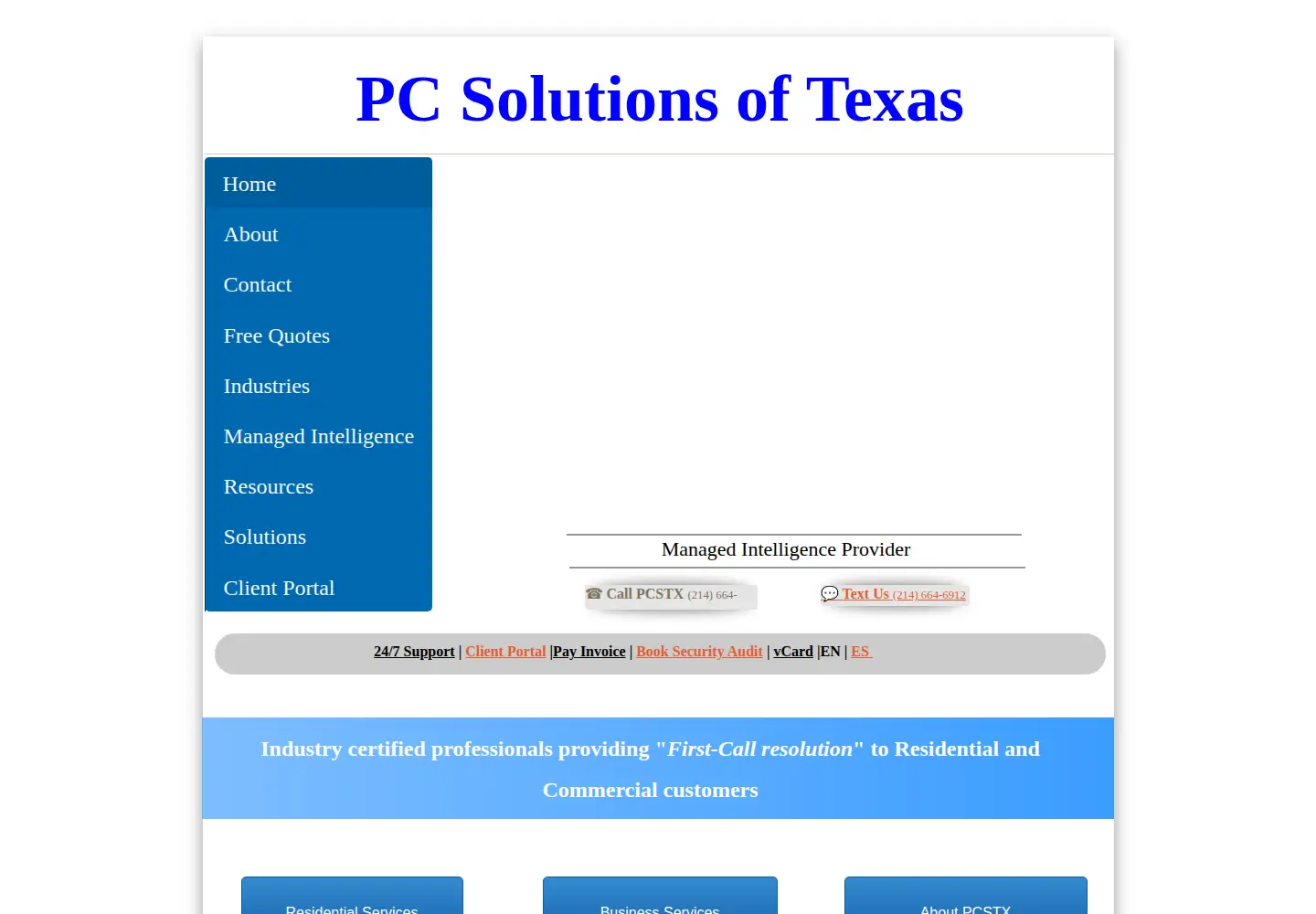 Screenshot of pcstx.com