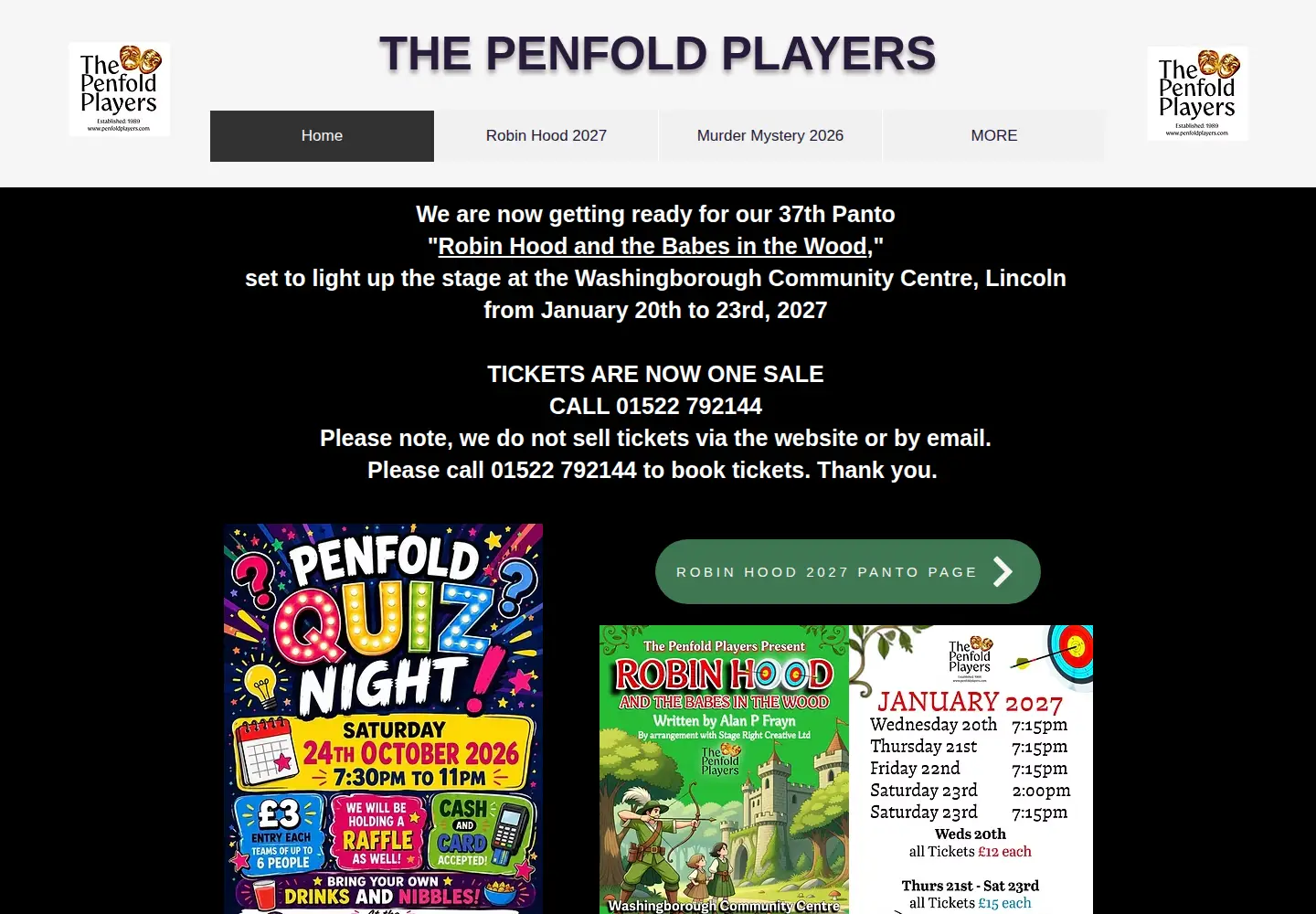 Screenshot of penfoldplayers.com