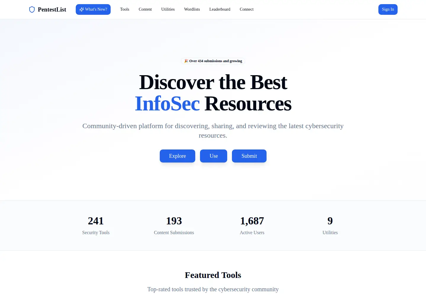 Screenshot of pentestlist.com
