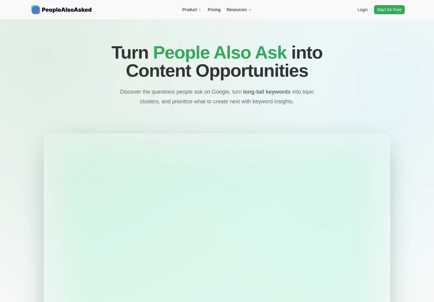 Screenshot of peoplealsoasked.com