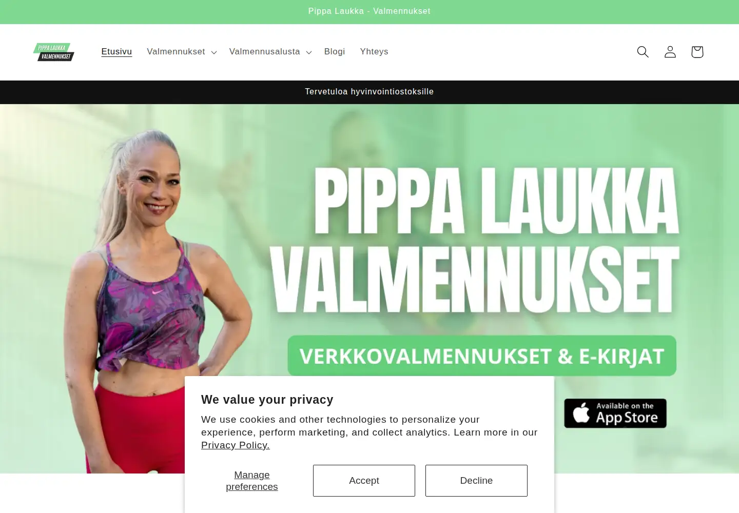 Screenshot of pippalaukka-valmennukset.com