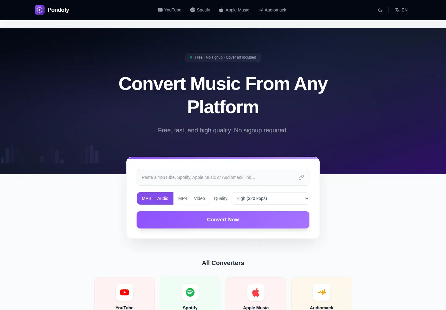 Screenshot of pondofy.com