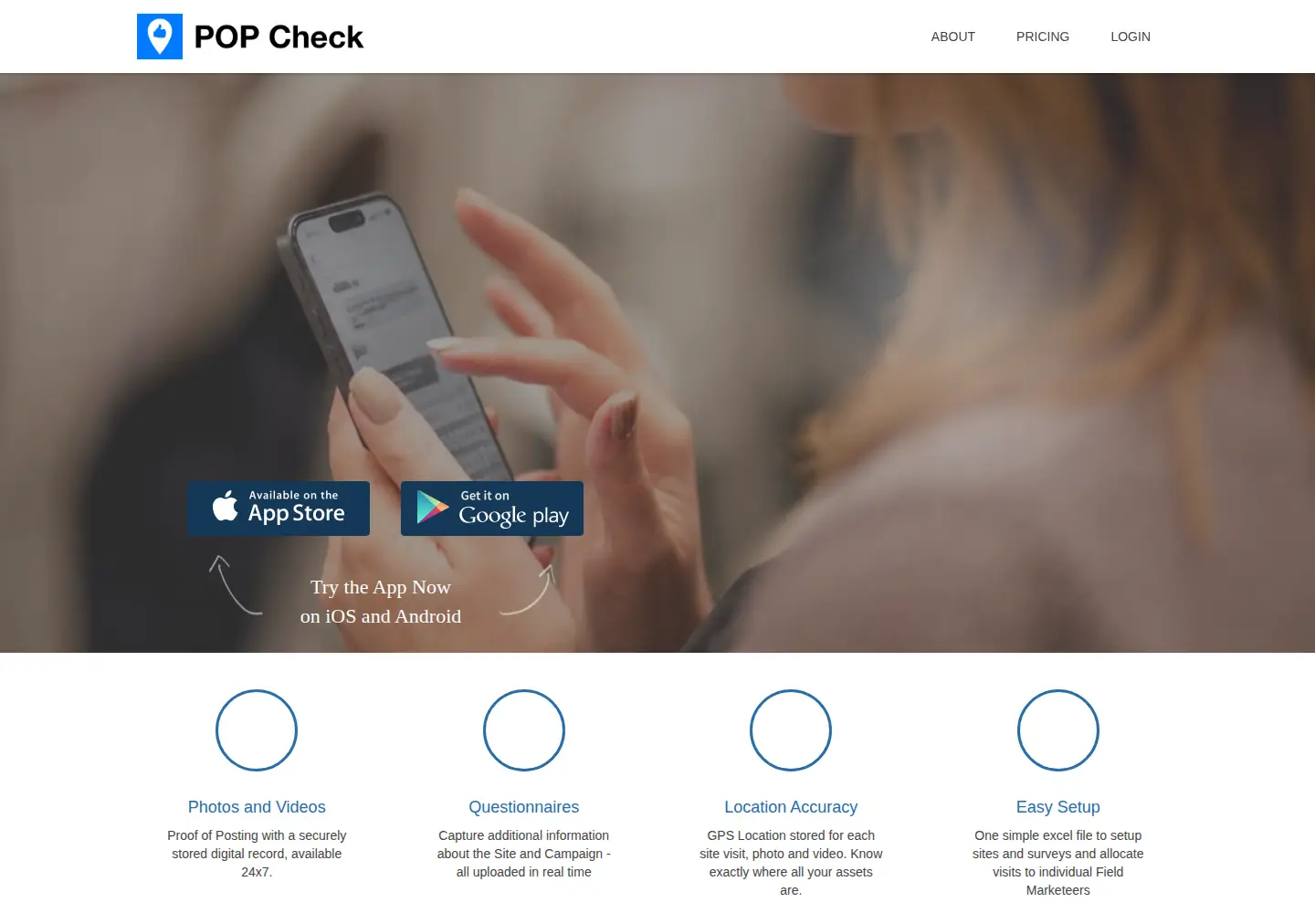 Captured homepage of popcheck.com in the current scan