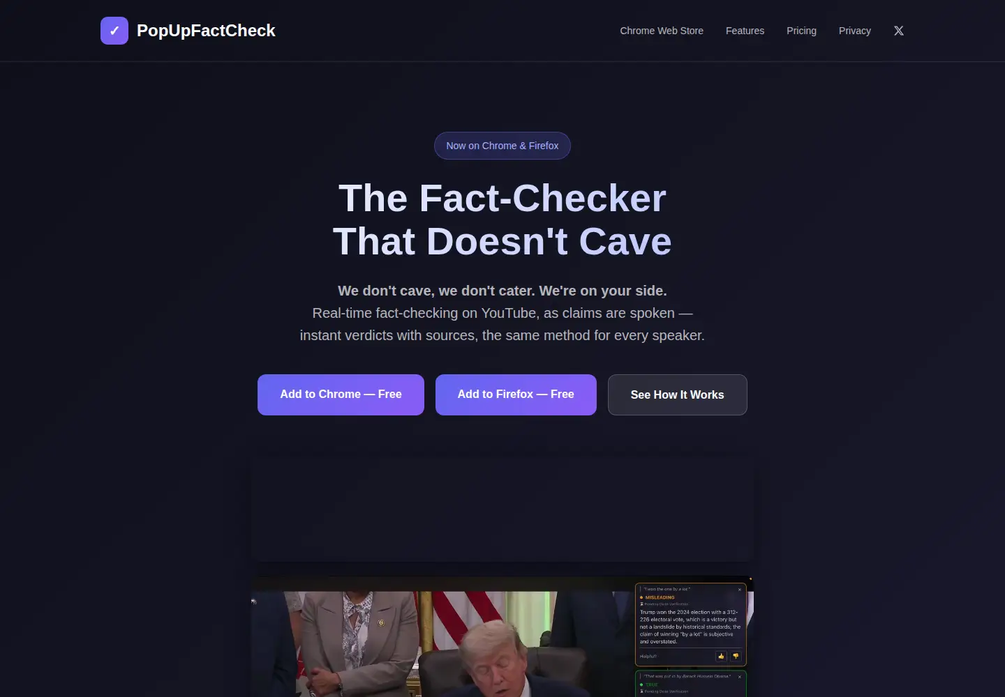 Screenshot of popupfactcheck.com