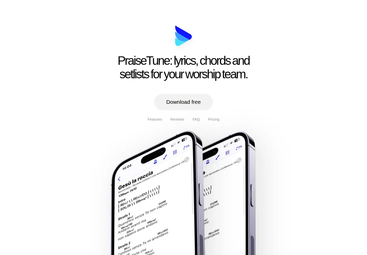 Screenshot of praisetune.com