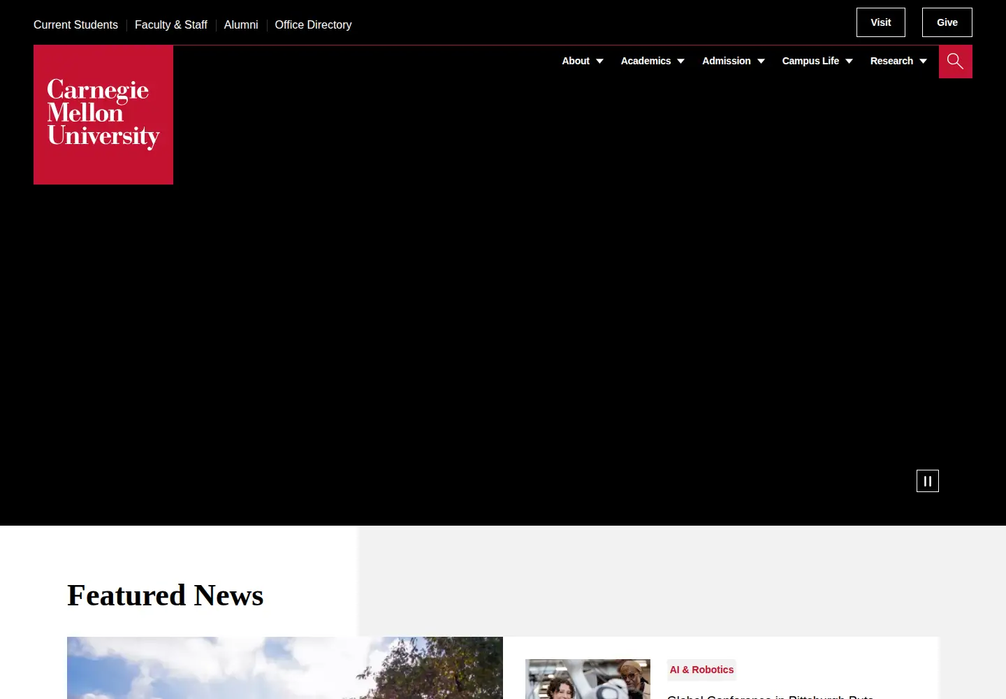 Screenshot of cmu.edu