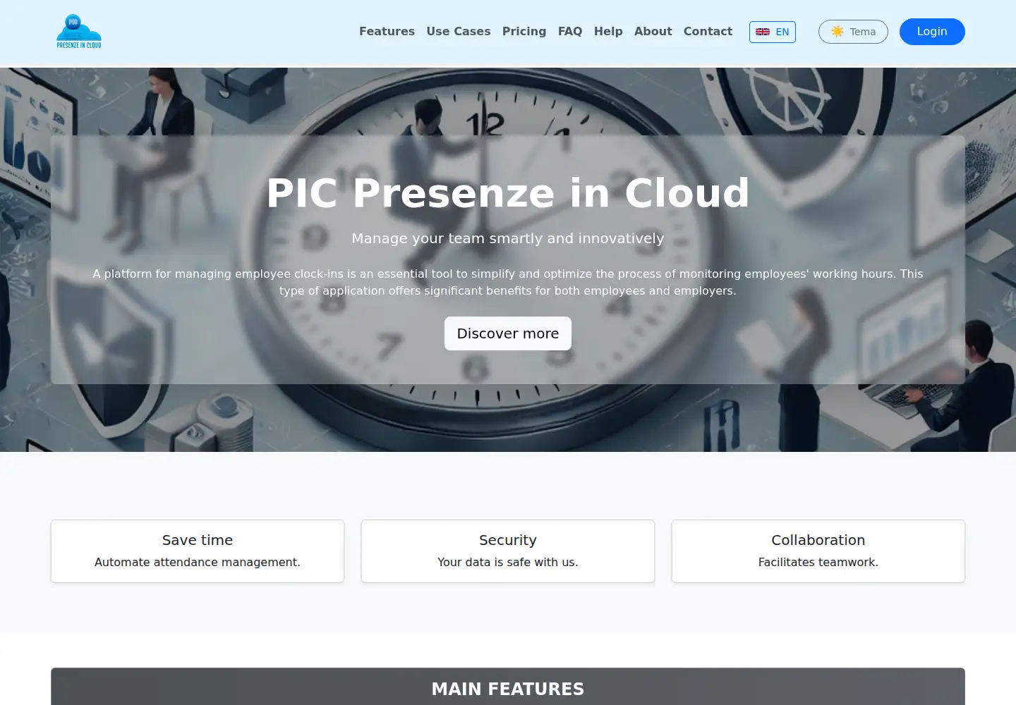 Screenshot of presenzeincloud.com