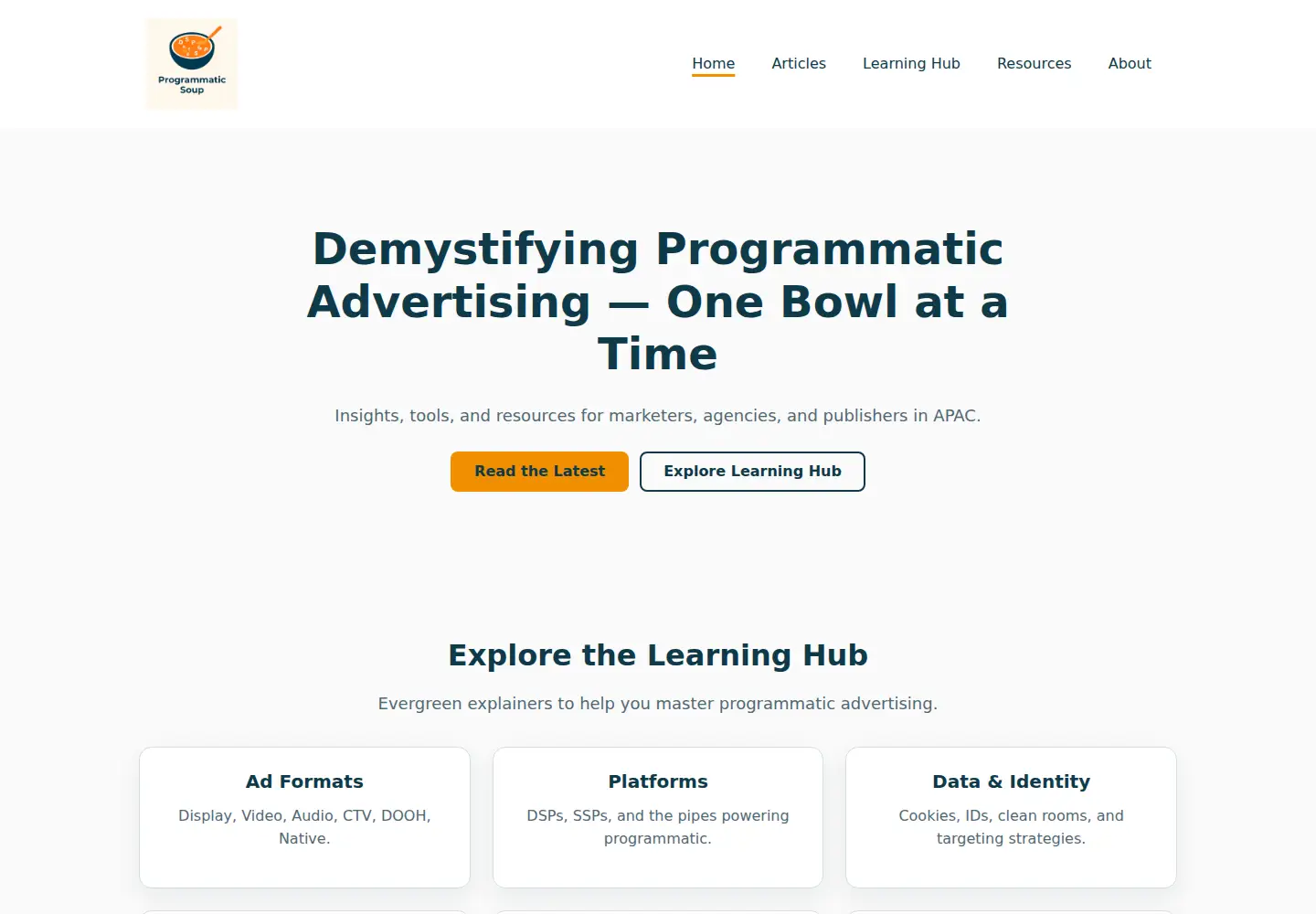 Screenshot of programmaticsoup.com