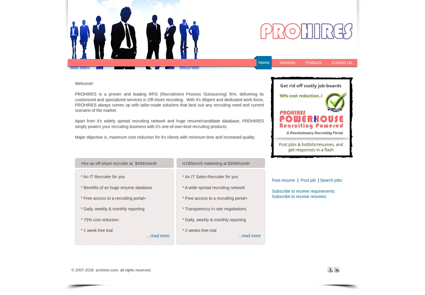 Screenshot of prohires.com