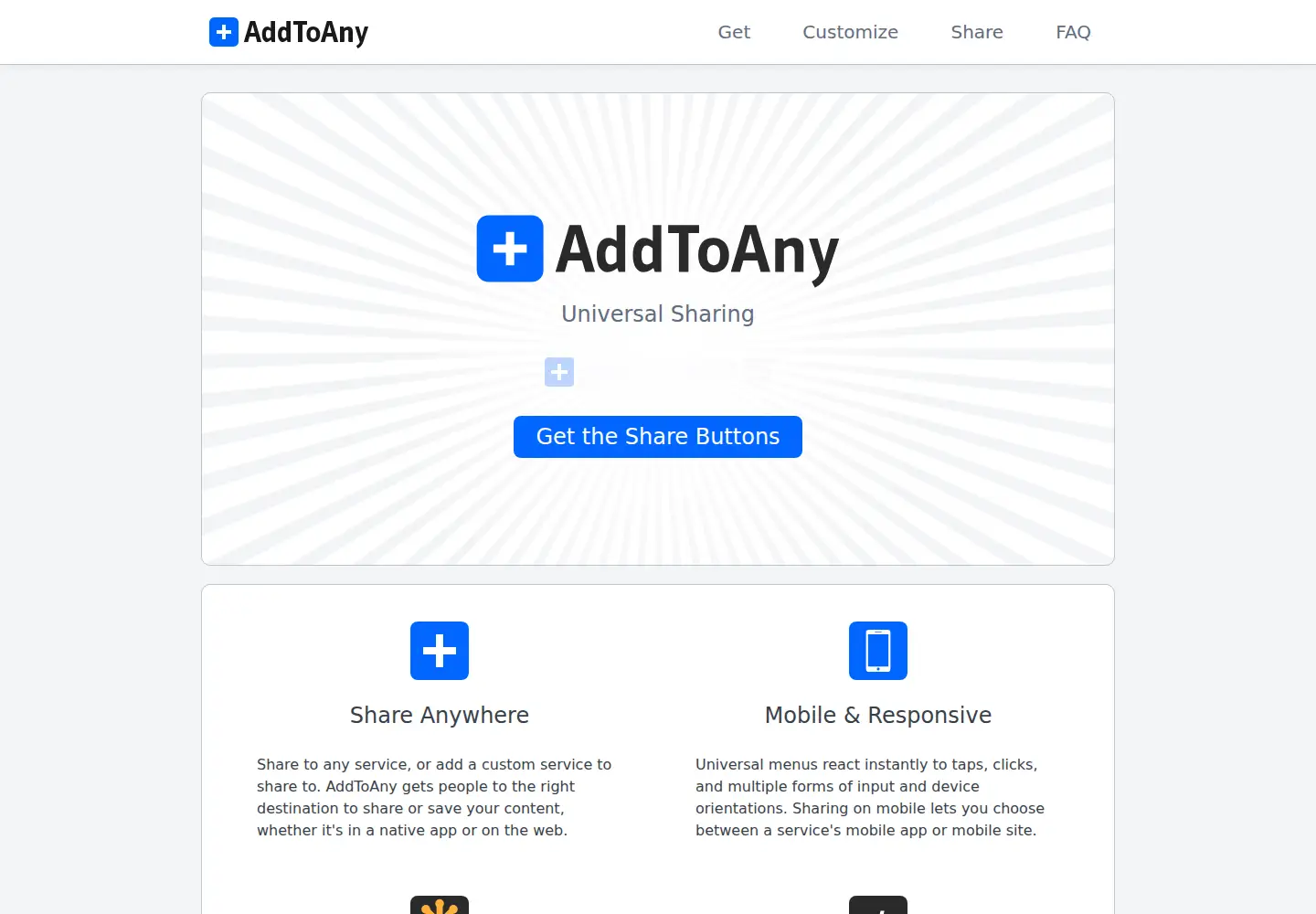 Screenshot of addtoany.com