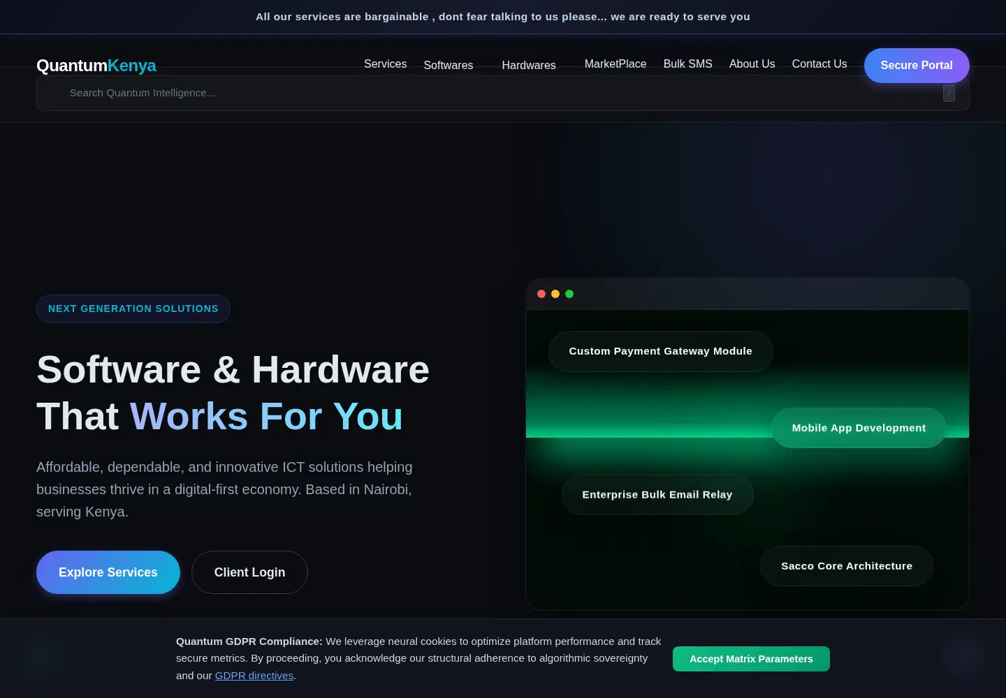 Screenshot of quantumkenya.com