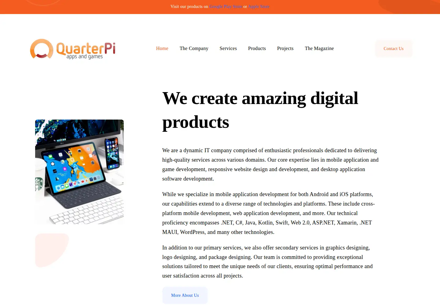 Captured homepage of quarterpi.com in the current scan