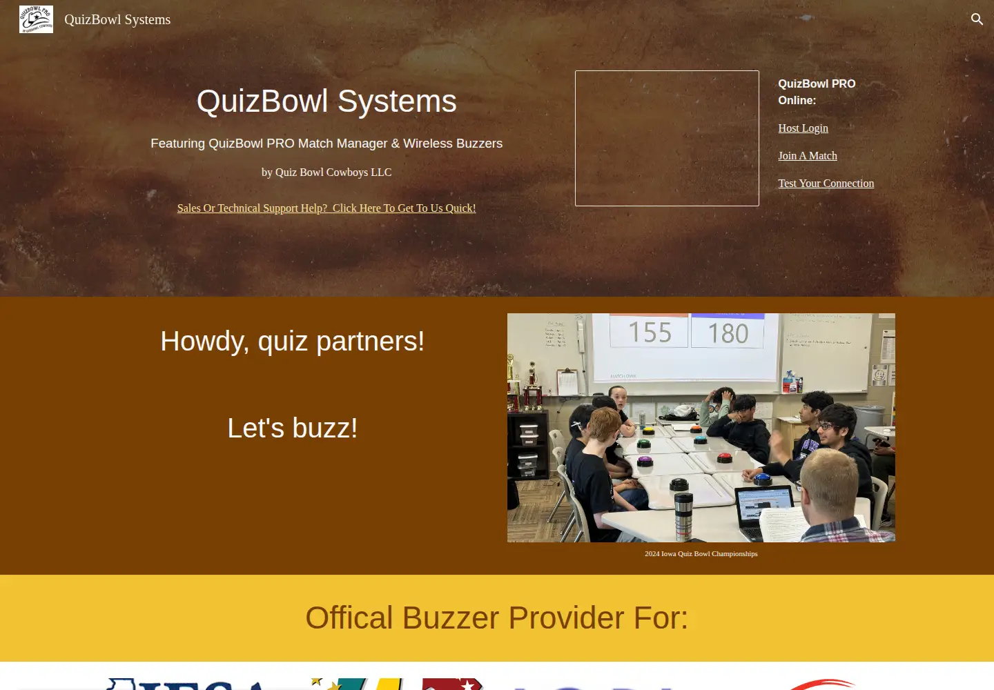 Screenshot of quizbowlsystems.com