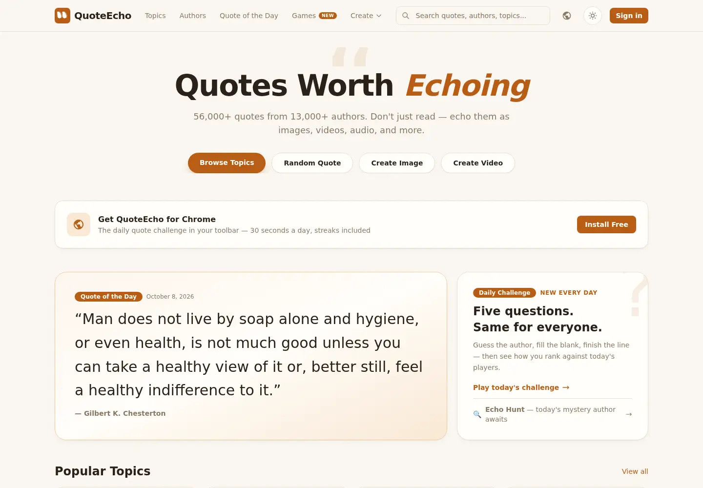 Screenshot of quoteecho.com