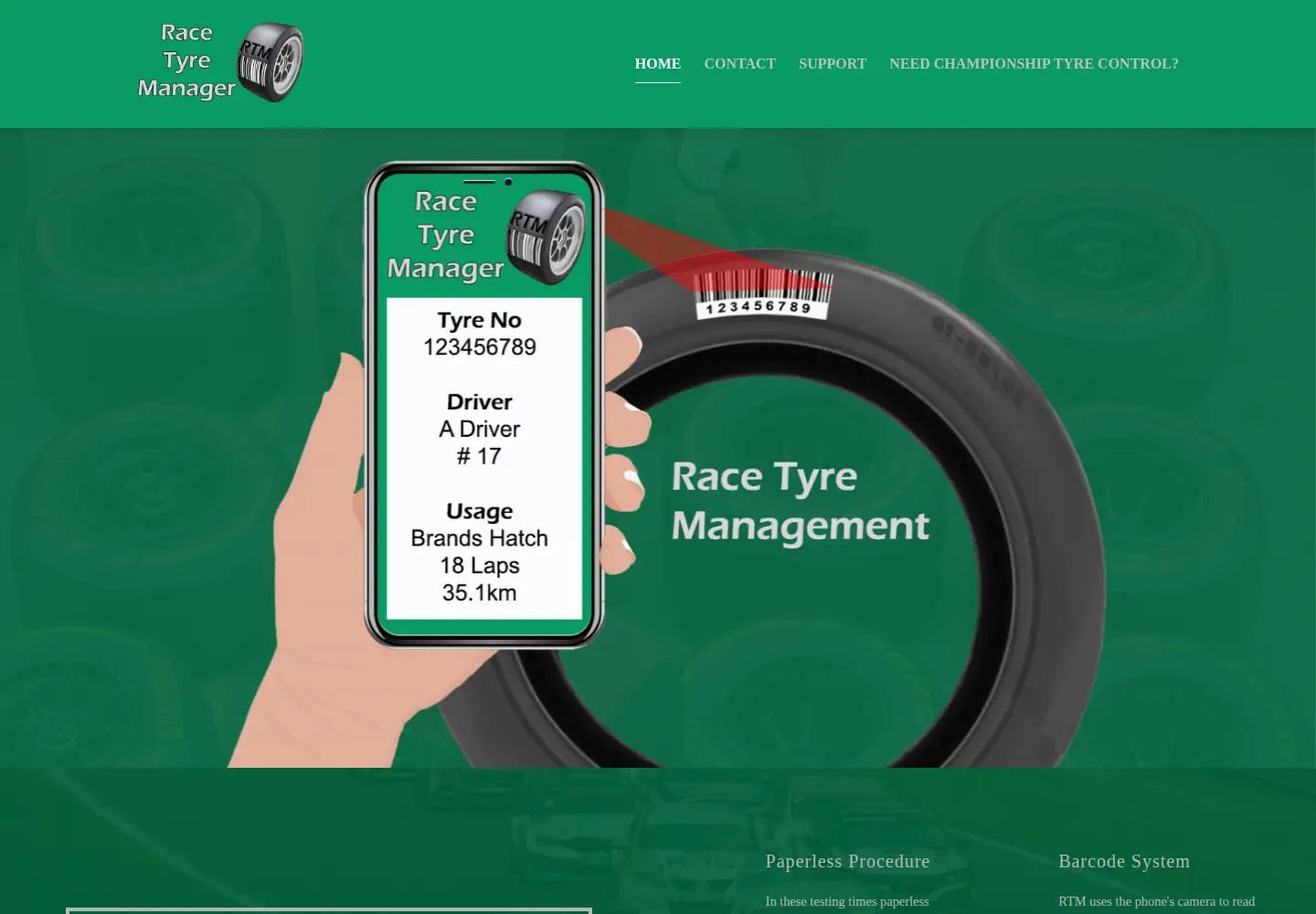 Screenshot of racetyremanager.com
