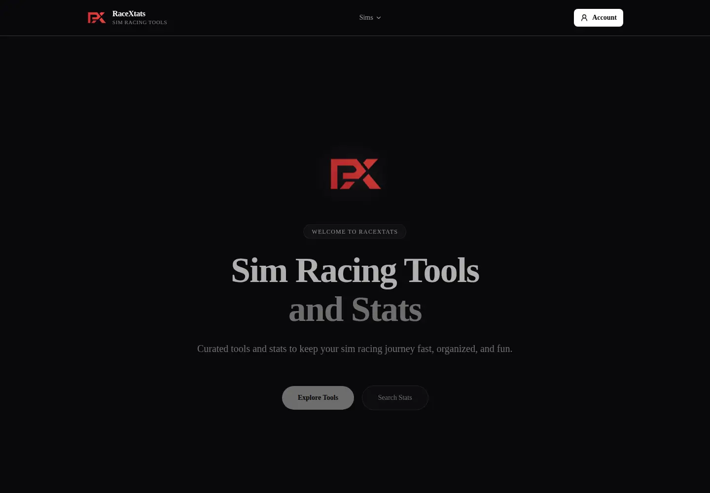 Captured homepage of racextats.com in the current scan