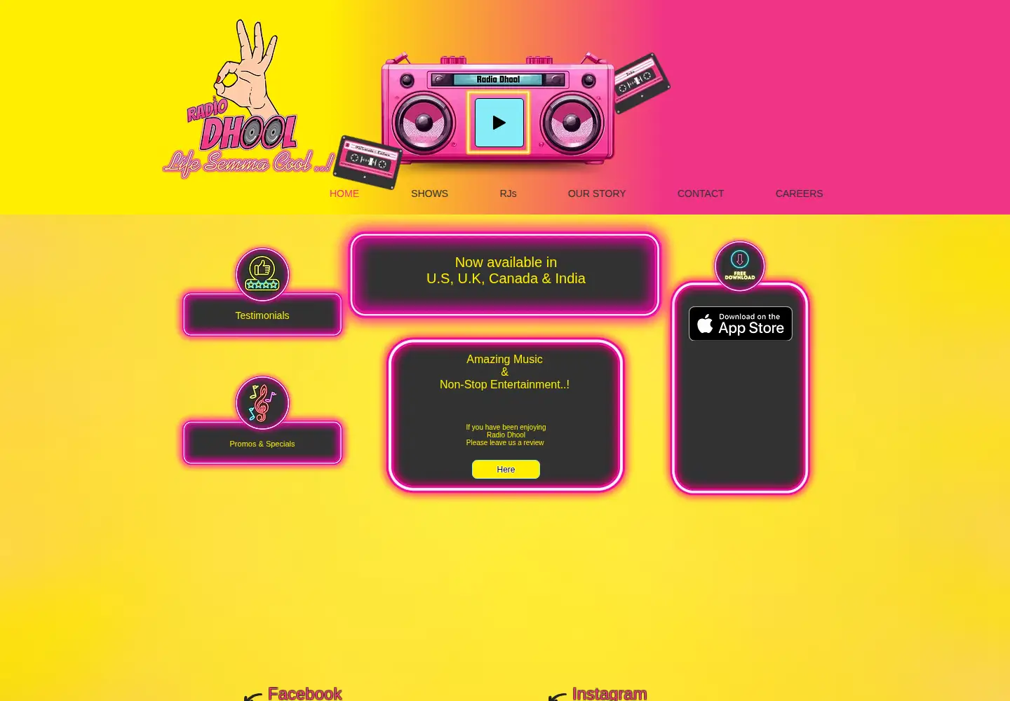 Screenshot of radiodhool.com