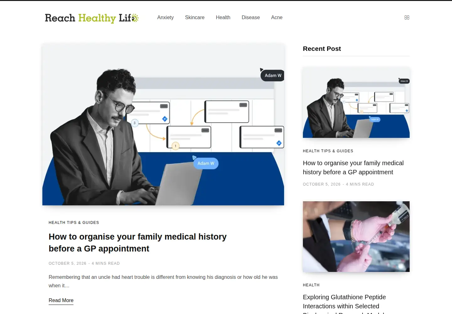 Screenshot of reachhealthylife.com