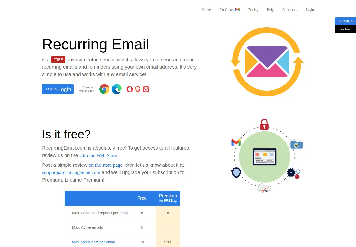 Captured homepage of recurringemail.com in the current scan