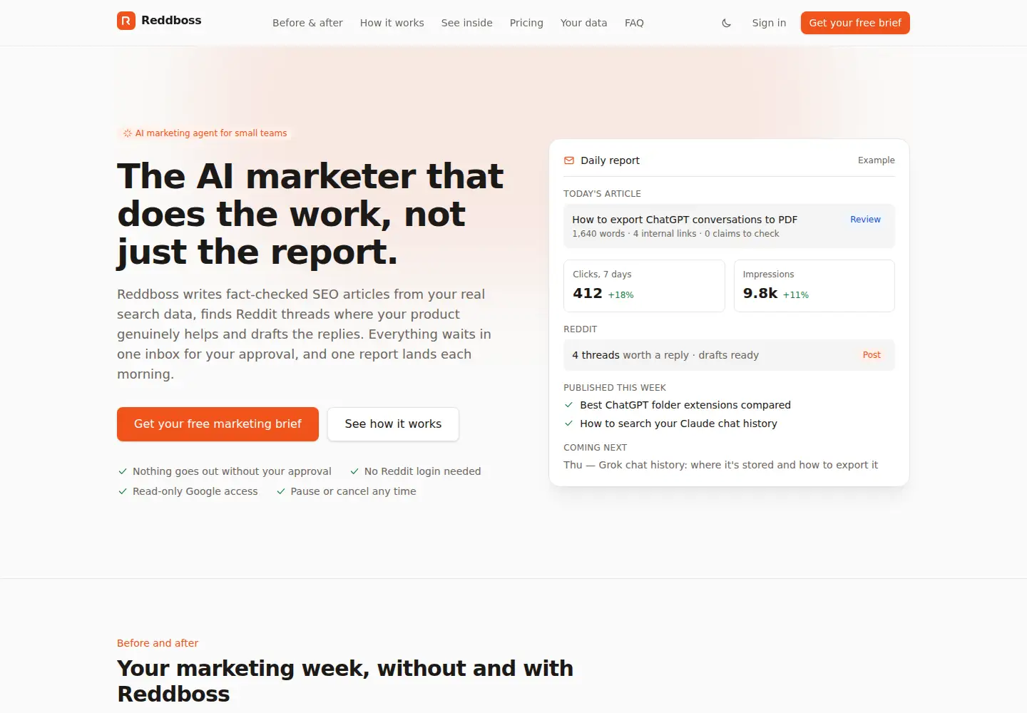 Screenshot of reddboss.com