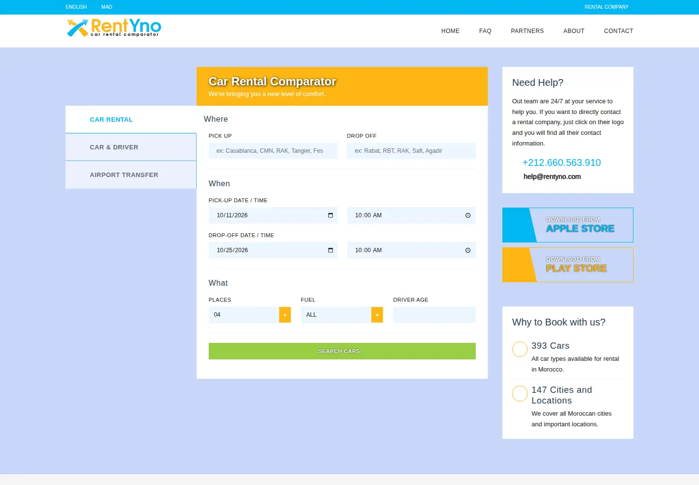 Captured homepage of rentyno.com in the current scan