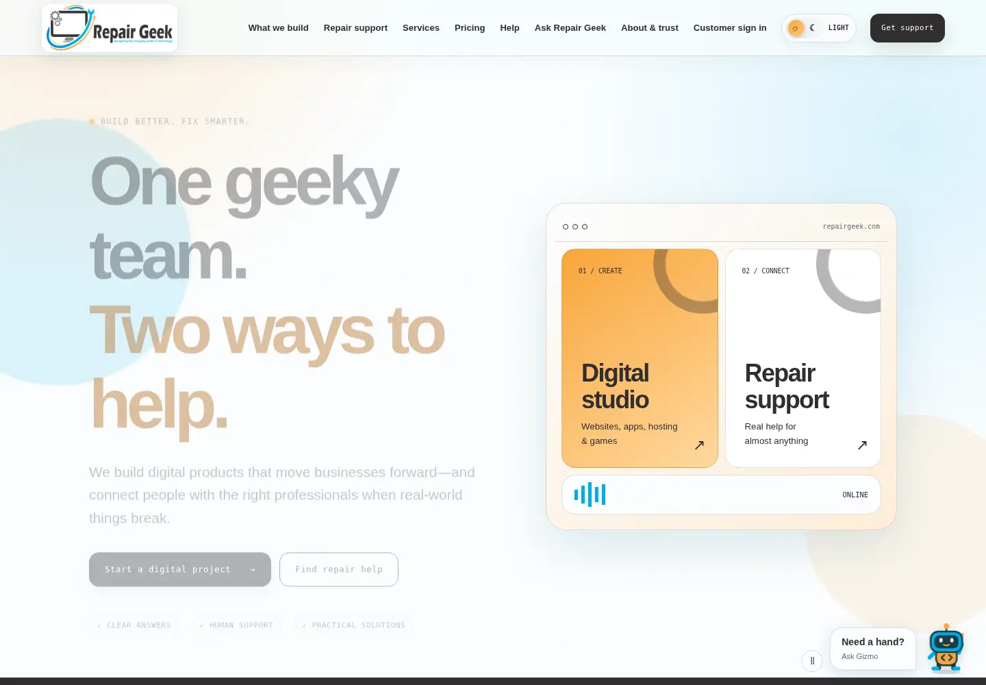 Captured homepage of repairgeek.com in the current scan