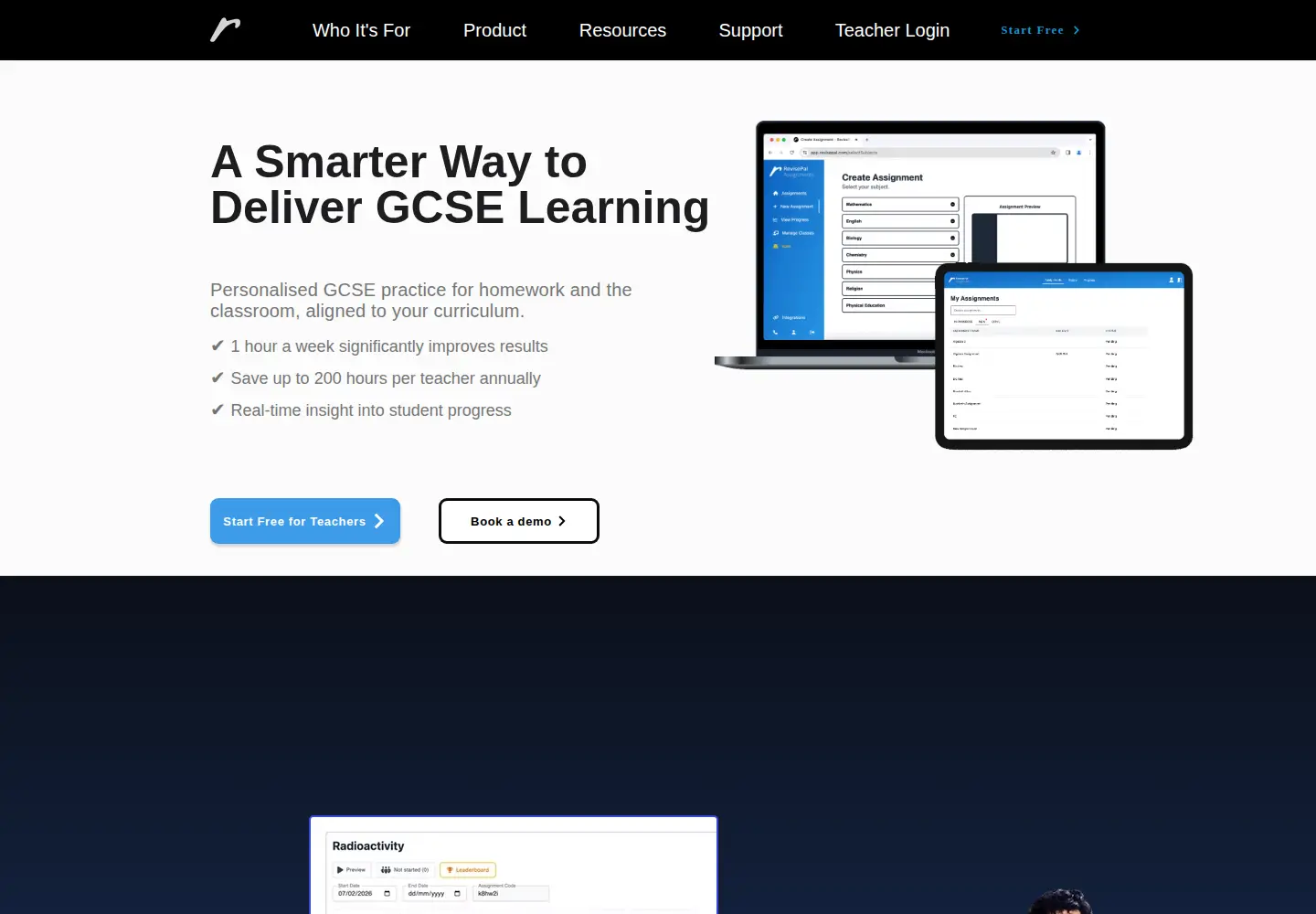 Screenshot of revisepal.com