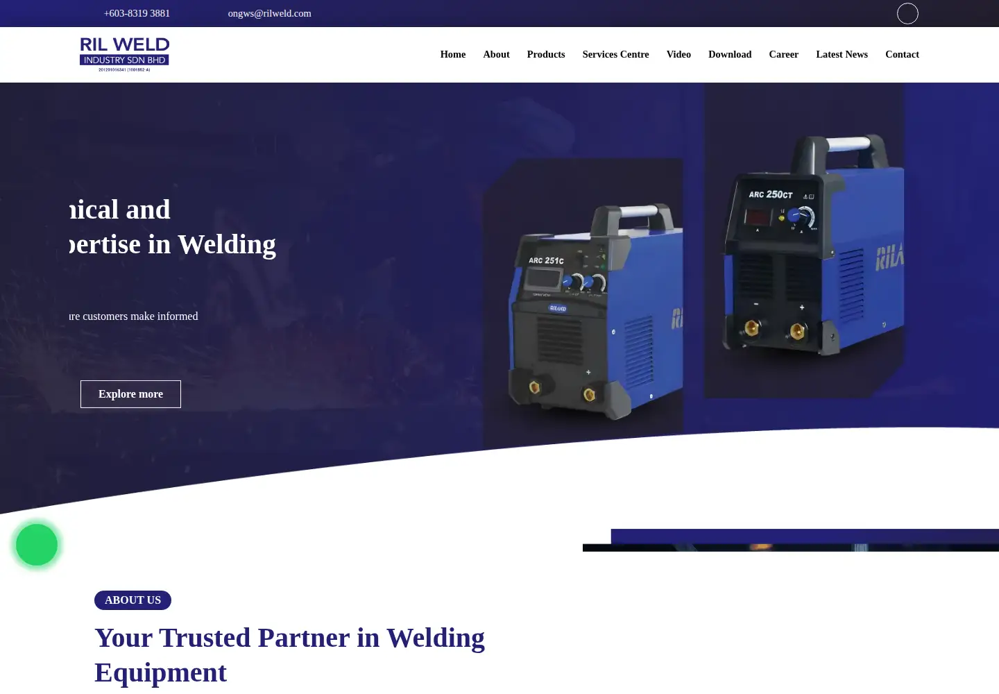 Captured homepage of rilweld.com in the current scan