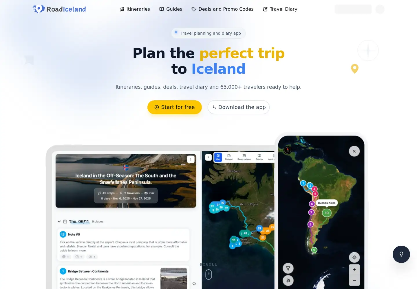 Screenshot of roadiceland.com