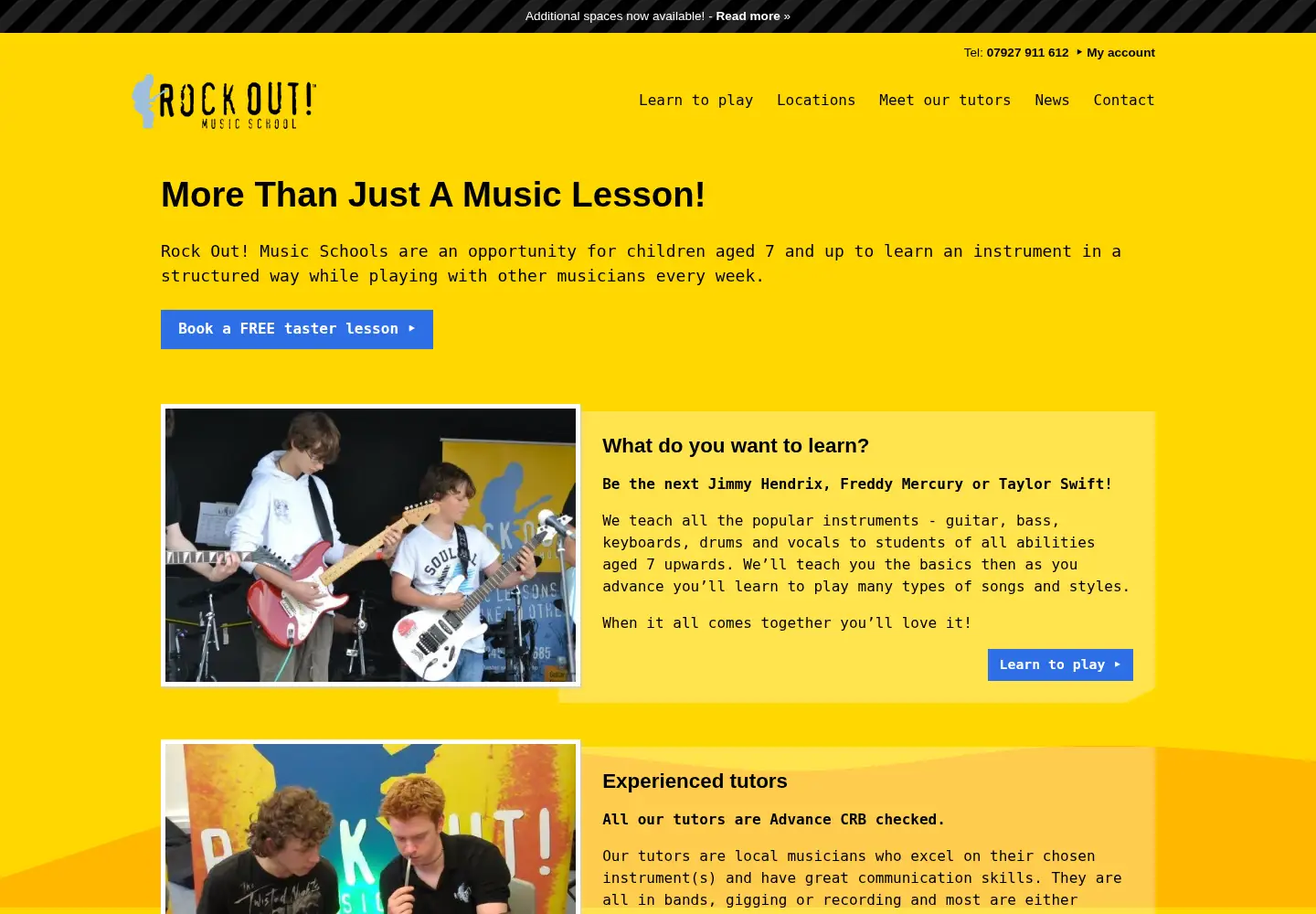 Screenshot of rockoutschool.com